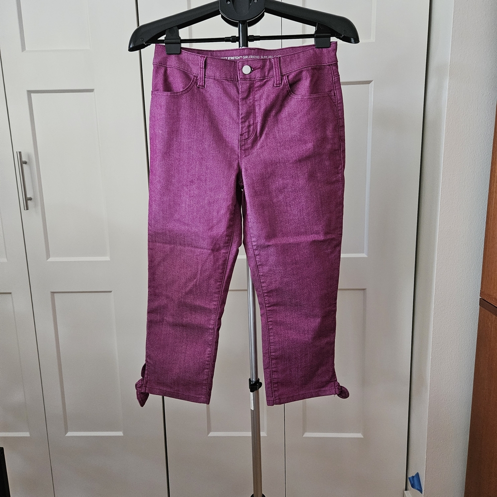 Purple Cropped Jeans